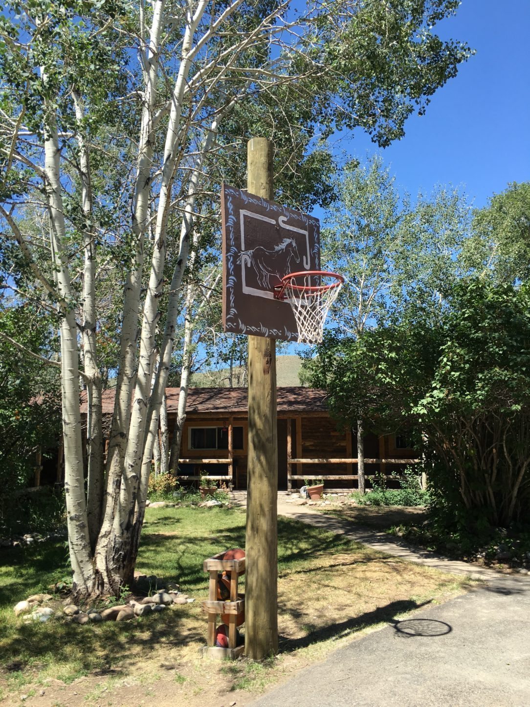 bar lazy j basketball goal